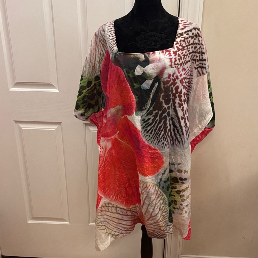 Colorful Floral Print Kaftan
